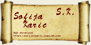 Sofija Karić vizit kartica